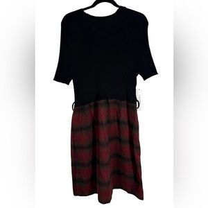 Calvin Klein Elegant Black and Red Women's Dress